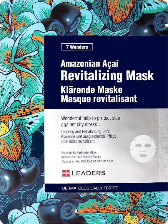 Rewitalizująca maska w płachcie do twarzy - Leaders 7 Wonders Amazonian Acai Revitalizing Mask — фото N1