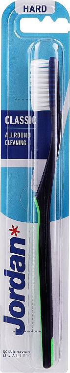 Twarda szczoteczka do zębów, granatowo-zielona - Jordan Classic Hard Toothbrush — Zdjęcie N1
