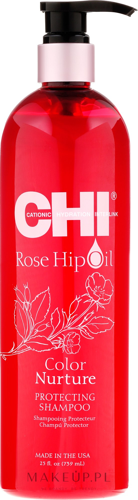 Szampon do włosów farbowanych z olejem z dzikiej róży i keratyną - CHI Rose Hip Oil Color Nurture Protecting Shampoo — Zdjęcie 739 ml