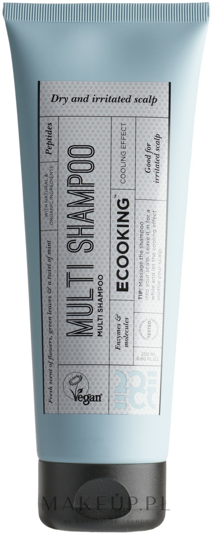 Łagodzący szampon do włosów do suchej i wrażliwej skóry głowy - Ecooking Multi Shampoo — Zdjęcie 250 ml