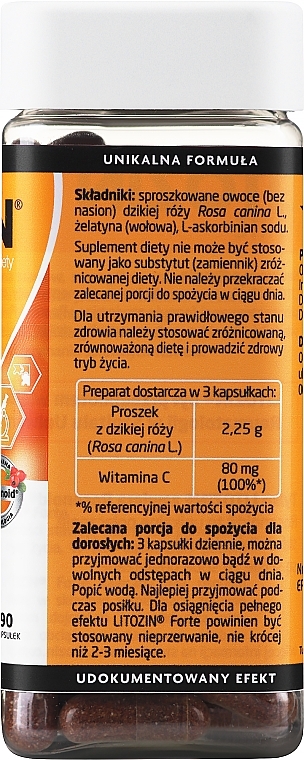 Suplement diety na sprawne stawy - Orkla Litozin Forte — Zdjęcie N2