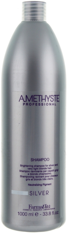 Rozjaśniający szampon do siwych i jasnych włosów - Farmavita Amethyste Silver Shampoo — Zdjęcie N2
