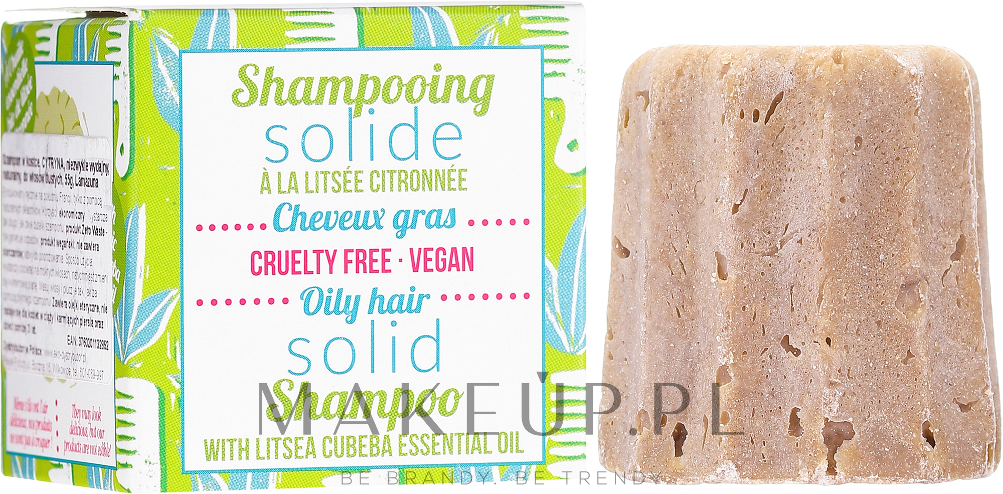 Szampon w kostce do włosów tłustych z Werbeną - Lamazuna Solid Shampoo For Oily Hair With Litsea Cubeba — Zdjęcie 55 g