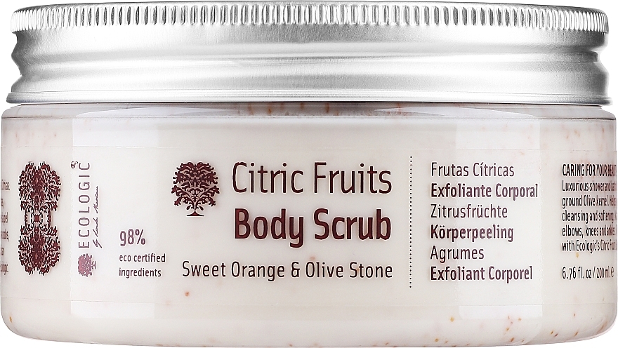 Peeling do ciała Słodka pomarańcza i nasiona oliwki - Ecologic Cosmetics Citric Fruits Body Scrub — Zdjęcie N1