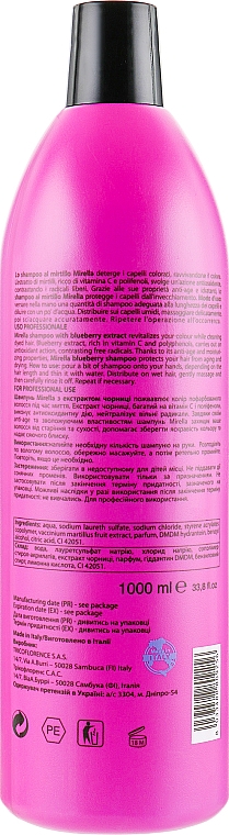 Szampon do włosów farbowanych z ekstraktem z jagód - Mirella Professional Shampoo with Blueberry Extract — Zdjęcie N2
