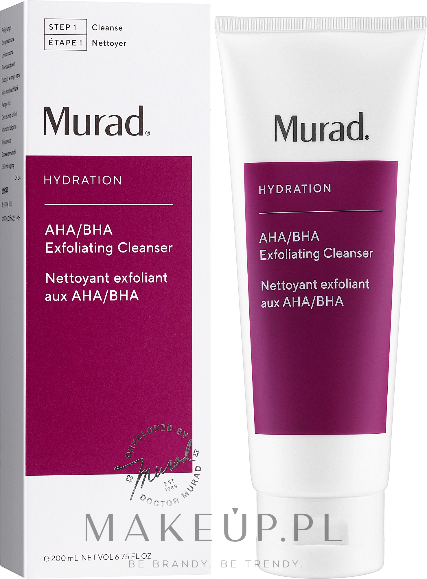 Złuszczający żel do twarzy z kwasami AHA i BHA - Murad Hydration Aha/Bha Exfoliating Cleanser  — Zdjęcie 200 ml