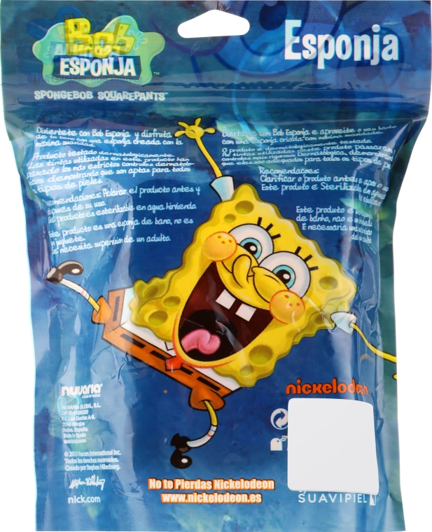 Gąbka kąpielowa dla dzieci, Spongebob, błękitna - Suavipiel Sponge Bob Bath Sponge — Zdjęcie N3