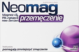 Suplement diety na uczucie zmęczenia w tabletkach - Aflofarm NeoMag Exhaustion — Zdjęcie N1