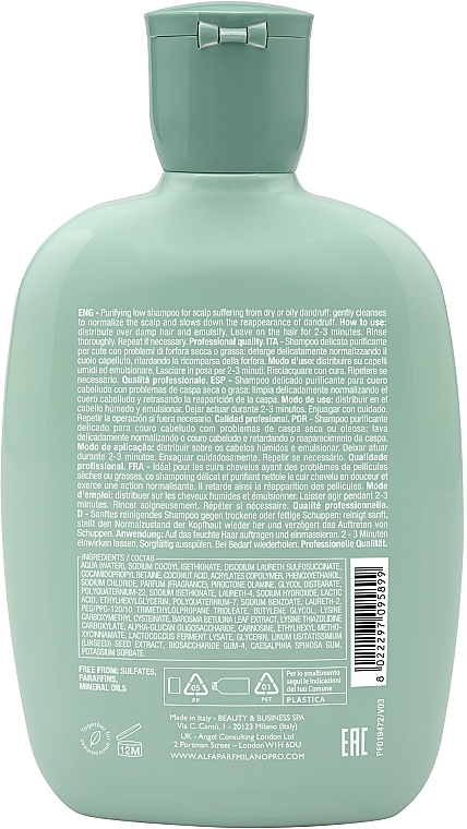 Przeciwłupieżowy szampon do włosów - Alfaparf Semi Di Lino Scalp Rebalance Purifying Low Shampoo — Zdjęcie N2