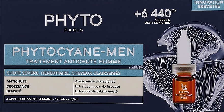 Ampułki przeciw wypadaniu włosów dla mężczyzn - Phyto Phytocyane Men Treatment — Zdjęcie N1