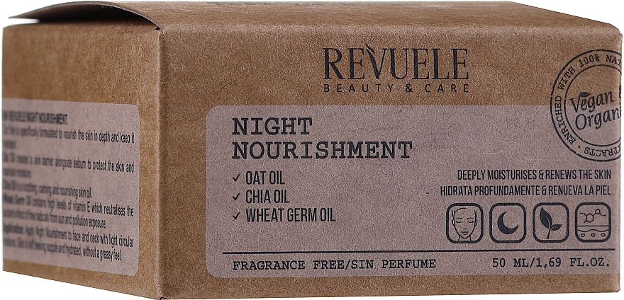 Odżywczy krem ​​do twarzy na noc - Revuele Vegan & Organic Night Nourishment — Zdjęcie N1