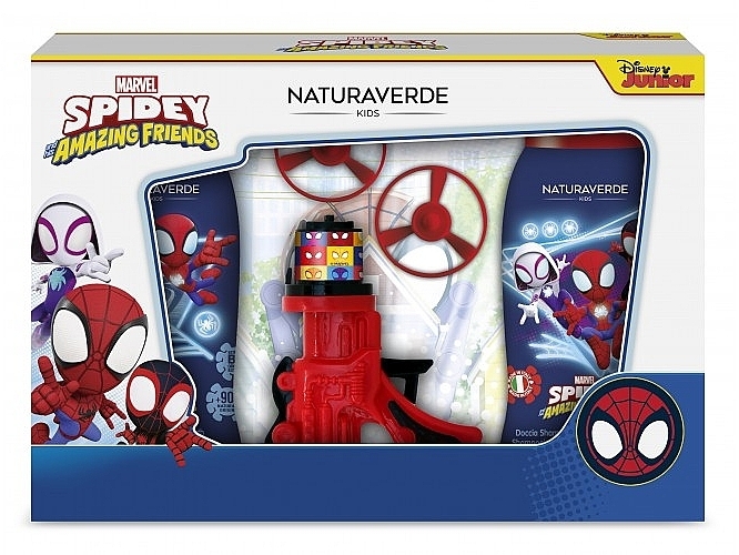 Zestaw - Naturaverde Kids Spidey (sh/gel/250ml + shm/250ml + acc) — Zdjęcie N1