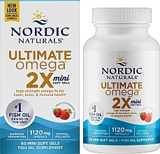 Suplement diety Ultimate Omega 1120 mg - Nordic Naturals Ultimate Omega 2X Mini 1120mg Strawberry — Zdjęcie N2