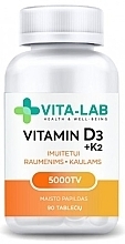 Suplement diety Witamina D3+K2 - Vita-Lab Vitamin D3 + K2 5000TV — Zdjęcie N1