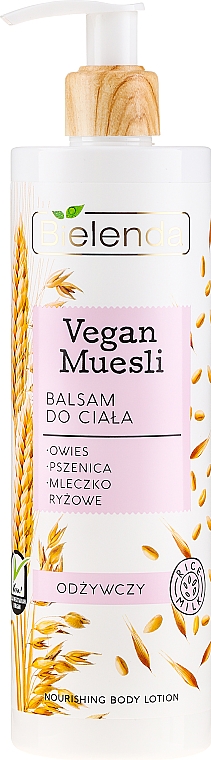 Odżywczy balsam do ciała Owies, pszenica, mleko ryżowe - Bielenda Vegan Muesli Nourishing Body Lotion
