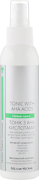 Tonik do twarzy z kwasami AHA - Green Pharm Cosmetic Home Care Tonic With Aha Acids PH 3,5 — Zdjęcie N1