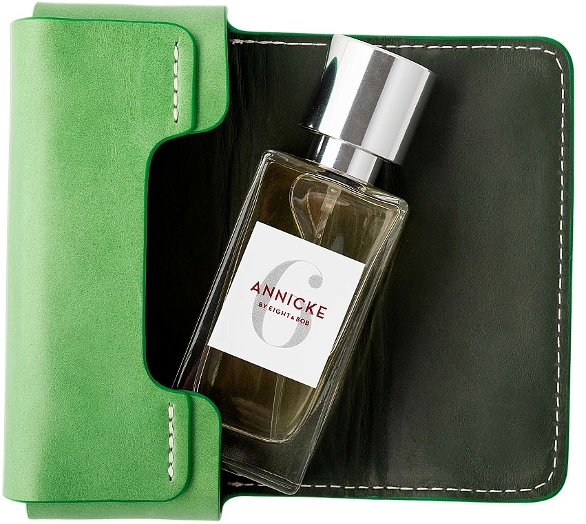 Skórzane etui na perfumy, jasnozielone - Eight & Bob Grass Green Leather — Zdjęcie N2