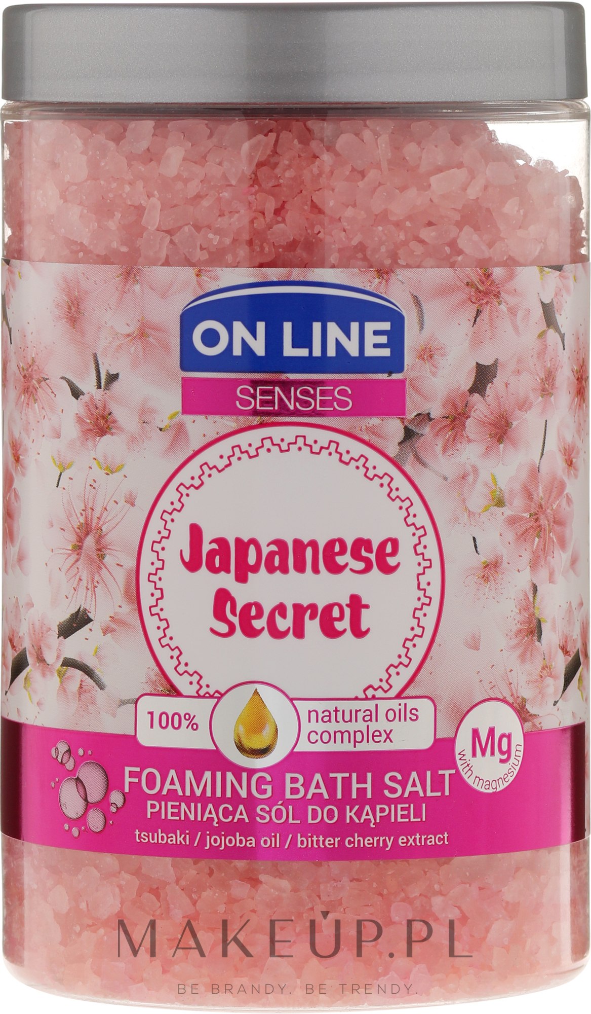 Pieniąca sól do kąpieli z olejami tsubaki i jojoba - On Line Senses Japanese Secret — Zdjęcie 480 g