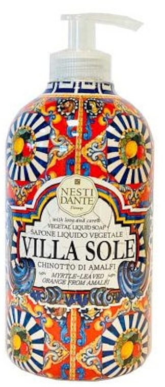 Mydło w płynie o zapachu cytryny i białych kwiatów - Nesti Dante Villa Sole Vegetal Liquid Soap — Zdjęcie N1