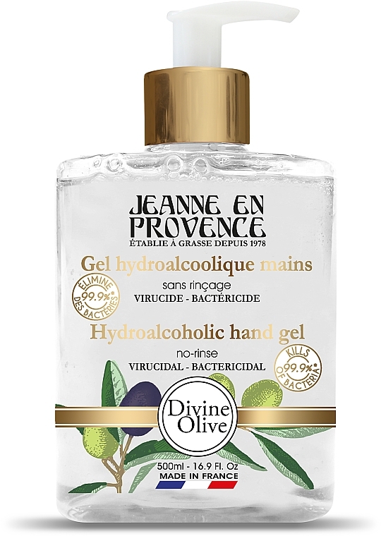 Żel do mycia rąk z dozownikiem - Jeanne en Provence Divine Olive Hydroalcoholic Hand Gel  — Zdjęcie N1