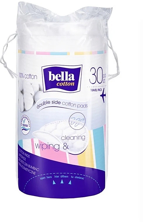 Płatki bawełniane, 30 sztuk - Bella Cotton Double Side Cotton Pads — Zdjęcie N1