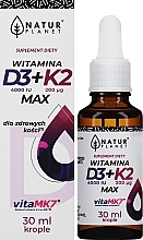 Suplement diety w kroplach - Natur Planet Suplement Diety Vitamin D3 + K2 Max — Zdjęcie N2