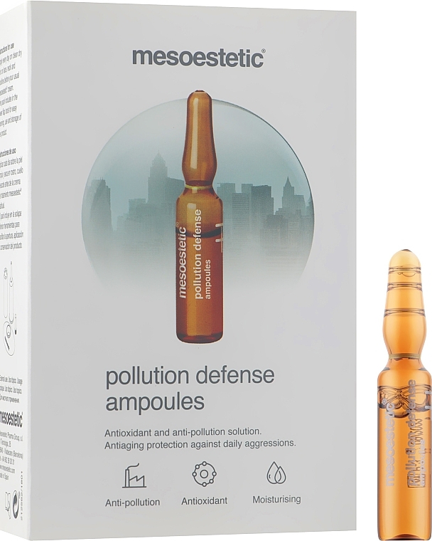 Ampułki do twarzy - Mesoestetic Home Performance Pollution Defense Ampoules — Zdjęcie N1