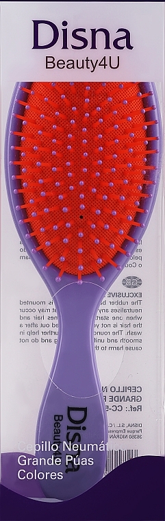Szczotka do włosów owalna z nylonowym włosiem, 22 cm, fioletowa - Disna Beauty4U — Zdjęcie N2