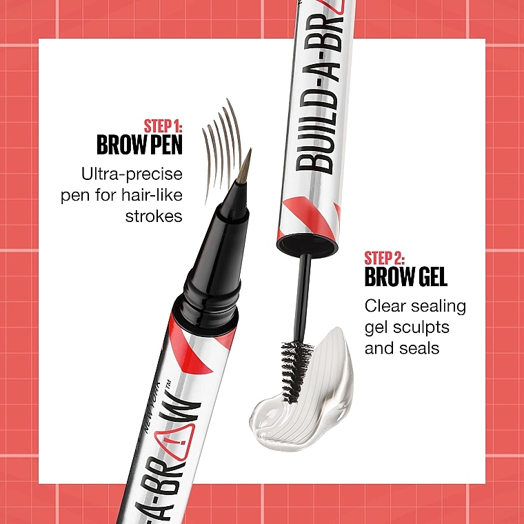 Kredka żelowa do brwi 2w1 - Maybelline New York Build-A-Brow 2-in-1 Brow Pen & Sealing Gel — Zdjęcie N4