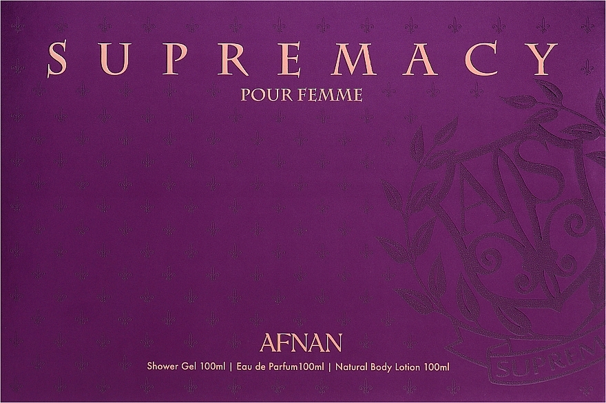 Afnan Perfumes Supermacy Femme Purple - Zestaw (edp/100ml + sh/gel/100ml + b/lot/100ml) — Zdjęcie N1