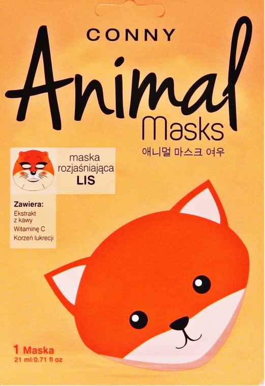 Rozjaśniająca maseczka do twarzy Lis - Conny Animal Essence Mask — Zdjęcie N1