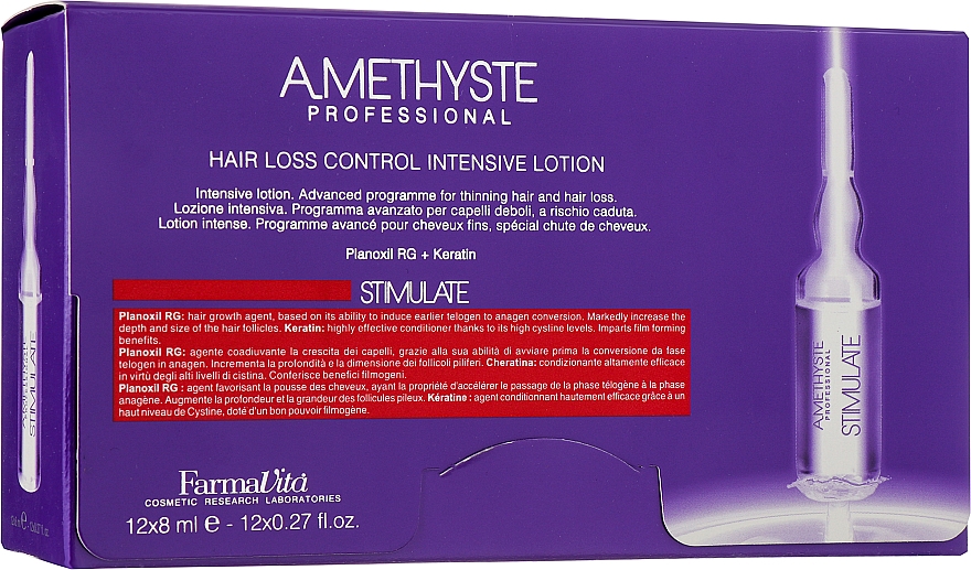 Balsam do pielęgnacji osłabionych włosów - Farmavita Amethyste Stimulate Hair Loss Control Intensive Lotion — Zdjęcie N1