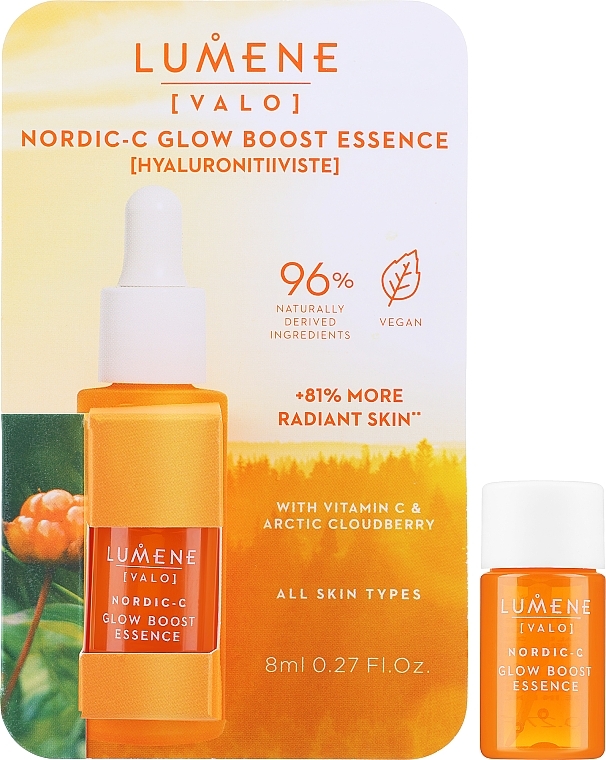 PREZENT! Ujędrniająco-liftingujące serum do twarzy - Lumene Valo Nordic-C Glow Boost Essence Hyaluronitiiviste (mini) — Zdjęcie N1