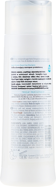 Regenerujący szampon proteinowy - Vitality’s Intensive Aqua Re-Integra High-Protein Shampoo — Zdjęcie N2
