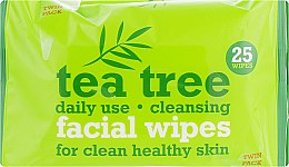 Kup Oczyszczające chusteczki do twarzy Drzewo herbaciane 2x25 szt. - Xpel Marketing Ltd Tea Tree Facial Wipes For Clean Healthy Skin