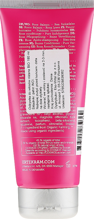 Organiczna odżywka do włosów Róża - Urtekram Hair Rose Conditioner — Zdjęcie N2