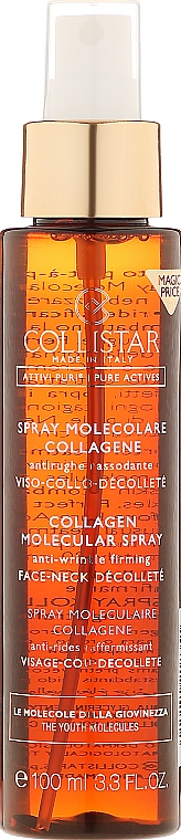 Molekularny spray kolagenowy przeciw zmarszczkom do twarzy, szyi i dekoltu - Collistar Pure Actives Collagen Molecullar Spray Anti-Wrinkle Firming — Zdjęcie N1