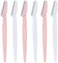 PRZECENA! Brzytwy białe i różowe, 6 szt. - Brushworks Angled Dermaplaners * — Zdjęcie N3