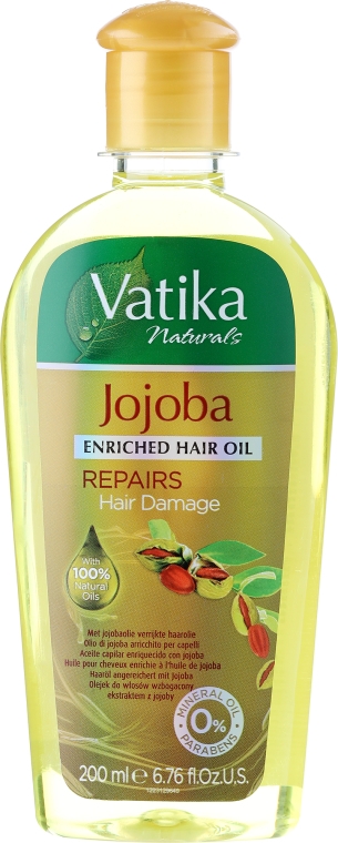 Regenerujący olejek z olejem jojoba do włosów zniszczonych - Dabur Vatika Jojoba Enriched Hair Oil Repairs Hair Damage — Zdjęcie N1