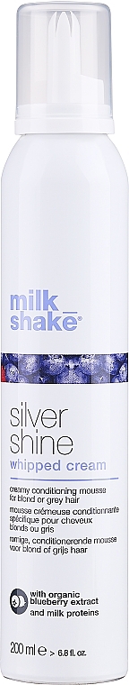 Kremowa odżywka w piance do włosów blond i siwych - Milk Shake Silver Shine Whipped Cream