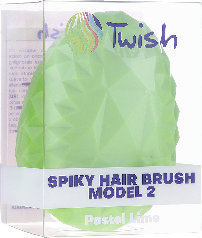 Szczotka do włosów, limonkowa - Twish Spiky 2 Hair Brush Pastel Lime — Zdjęcie N3