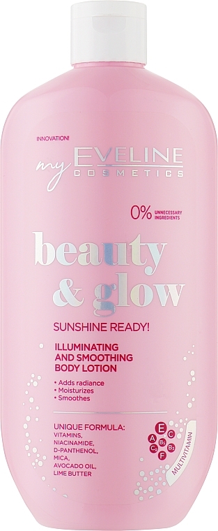 Rozświetlający balsam wygładzający do ciała - Eveline Cosmetics Beauty & Glow Sunshine Ready! — Zdjęcie N1