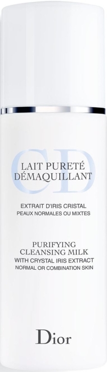 Oczyszczające mleczko z ekstraktem z irysa do cery normalnej i mieszanej - Dior Lait Purete Demaquillant Purifying Cleansing Milk — Zdjęcie N1