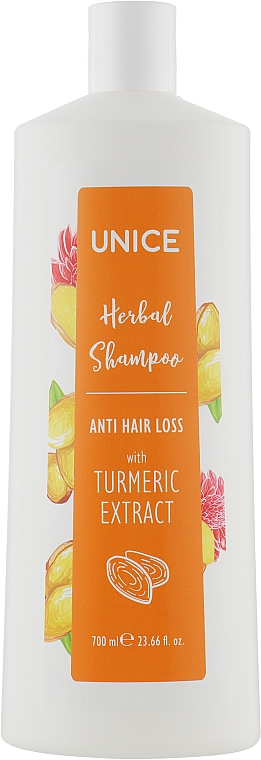 Szampon ziołowy z kurkumą - Unice Herbal Shampoo Anti Hair Loss — Zdjęcie N1
