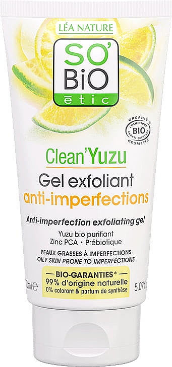Żel złuszczający do twarzy - So'Bio Etic Clean'Yuzu Exfoliating Gel — Zdjęcie N1