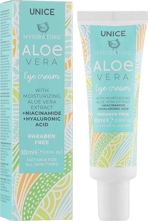 Krem pod oczy z aloesem - Unice Hydrating Aloe Vera Eye Cream — Zdjęcie N2