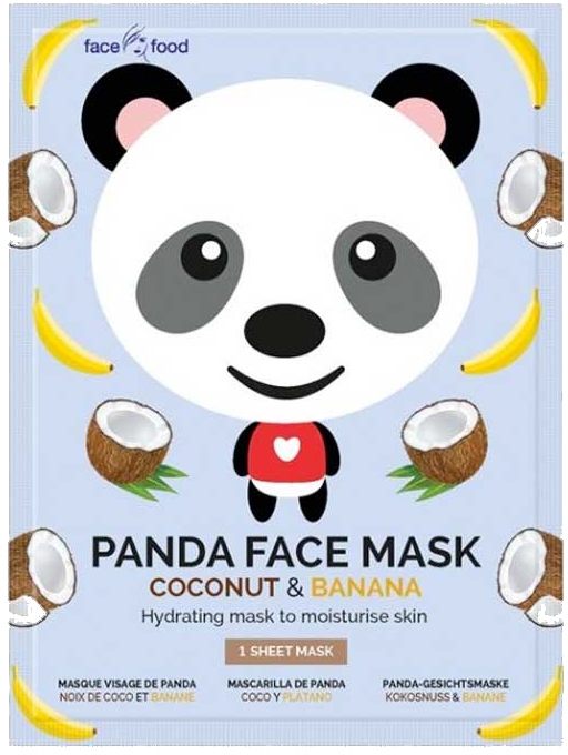Nawilżająca maska na tkaninie do twarzy z ekstraktem z kokosa i banana - 7th Heaven Face Food Panda Face Mask Coconut & Banana — Zdjęcie N1