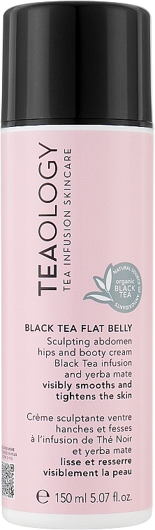 Krem ujędrniający na brzuch, uda i pośladki z naparem z czarnej herbaty i yerba mate - Teaology Black Tea Flat Belly Cream — Zdjęcie N1