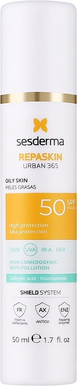 Krem przeciwsłoneczny - SesDerma Laboratories Repaskin Urban 365 Cream Oily Skin SPF 50 — Zdjęcie N1