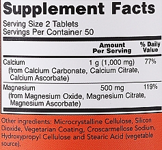 Wapń i magnez w tabletkach - Now Foods Calcium & Magnesium — Zdjęcie N3